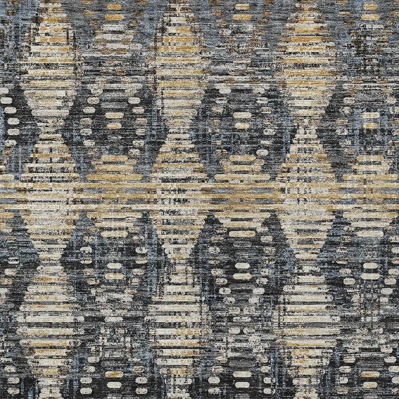 5' X 8' Black And Gray Floral Medallion Washable Indoor Outdoor Area Rug Homeroots Outdoor