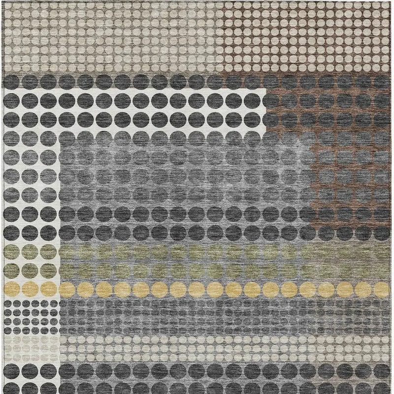 5' X 8' Black And Gray Geometric Washable Indoor Outdoor Area Rug Homeroots Outdoor