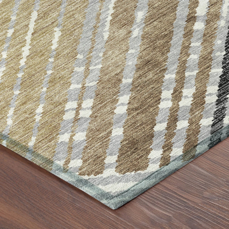 5' X 8' Black And Gray Geometric Washable Indoor Outdoor Area Rug Homeroots Outdoor