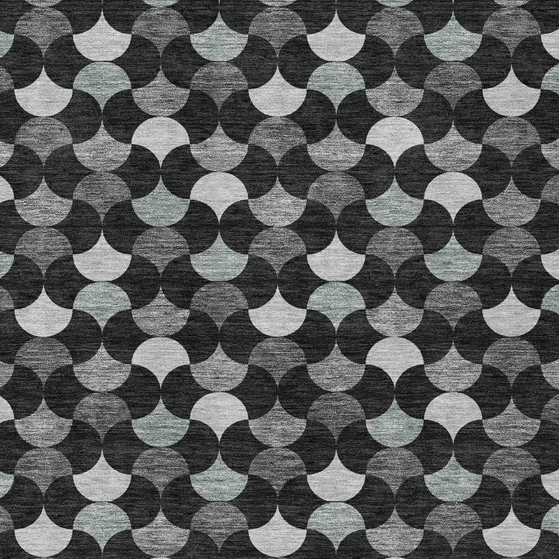 5' X 8' Black And Gray Geometric Washable Indoor Outdoor Area Rug Homeroots Outdoor