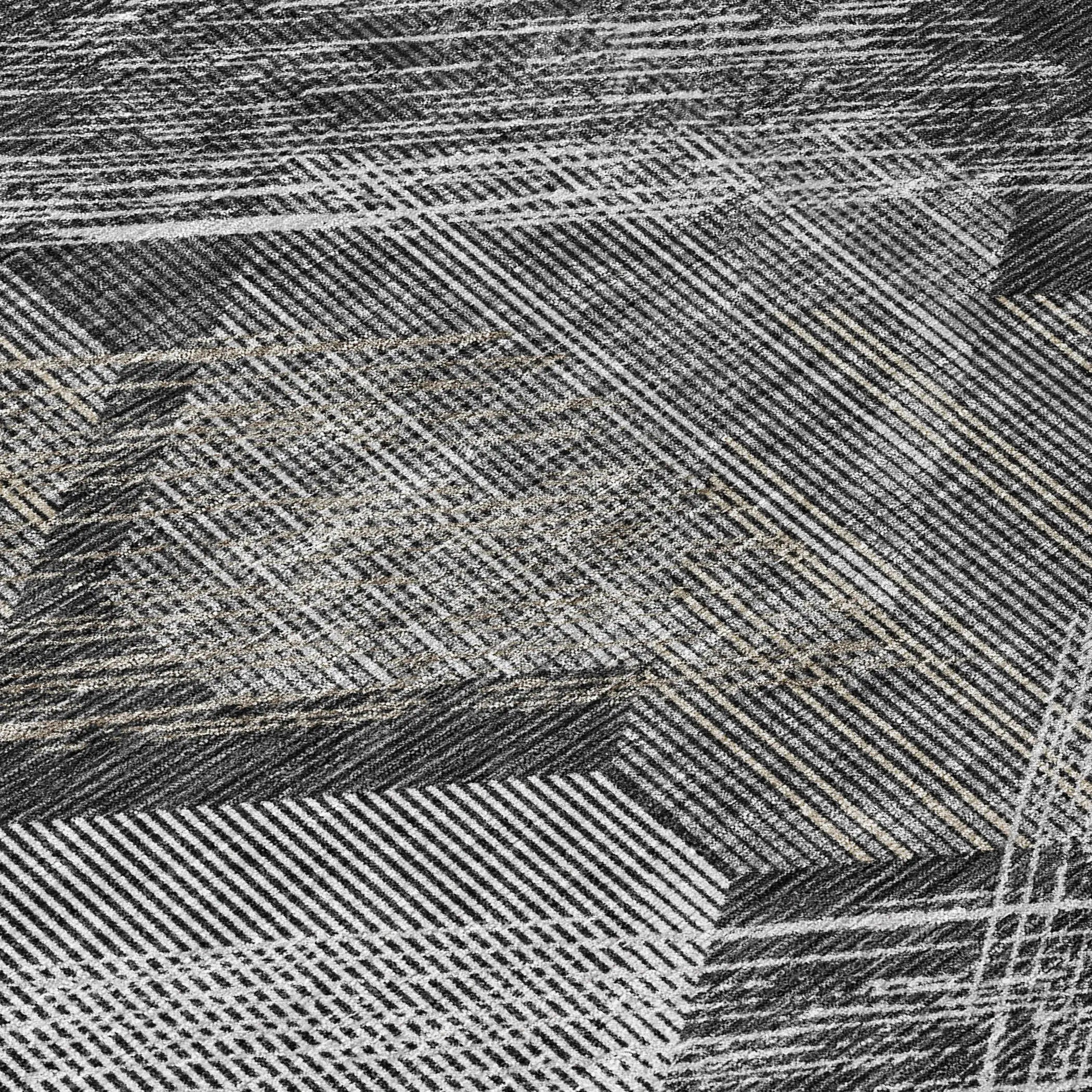 5' X 8' Black And Gray Geometric Washable Indoor Outdoor Area Rug Homeroots Outdoor