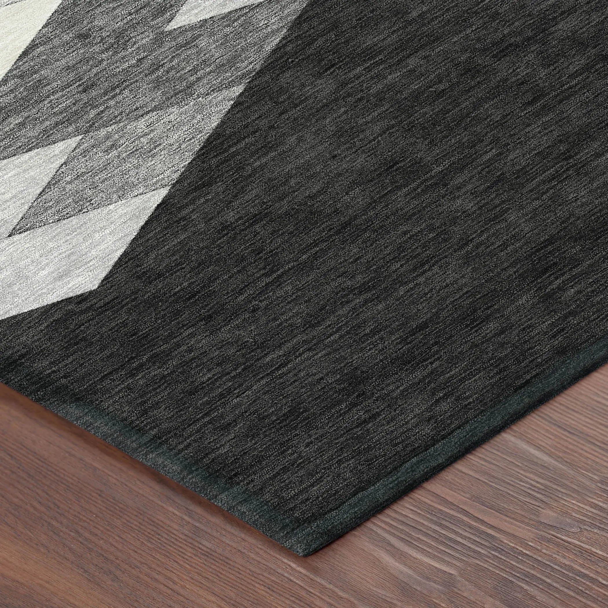 5' X 8' Black And Gray Geometric Washable Indoor Outdoor Area Rug Homeroots Outdoor