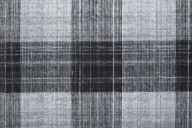 5' X 8' Black And Gray Plaid Hand Loomed Area Rug Homeroots Home Decor