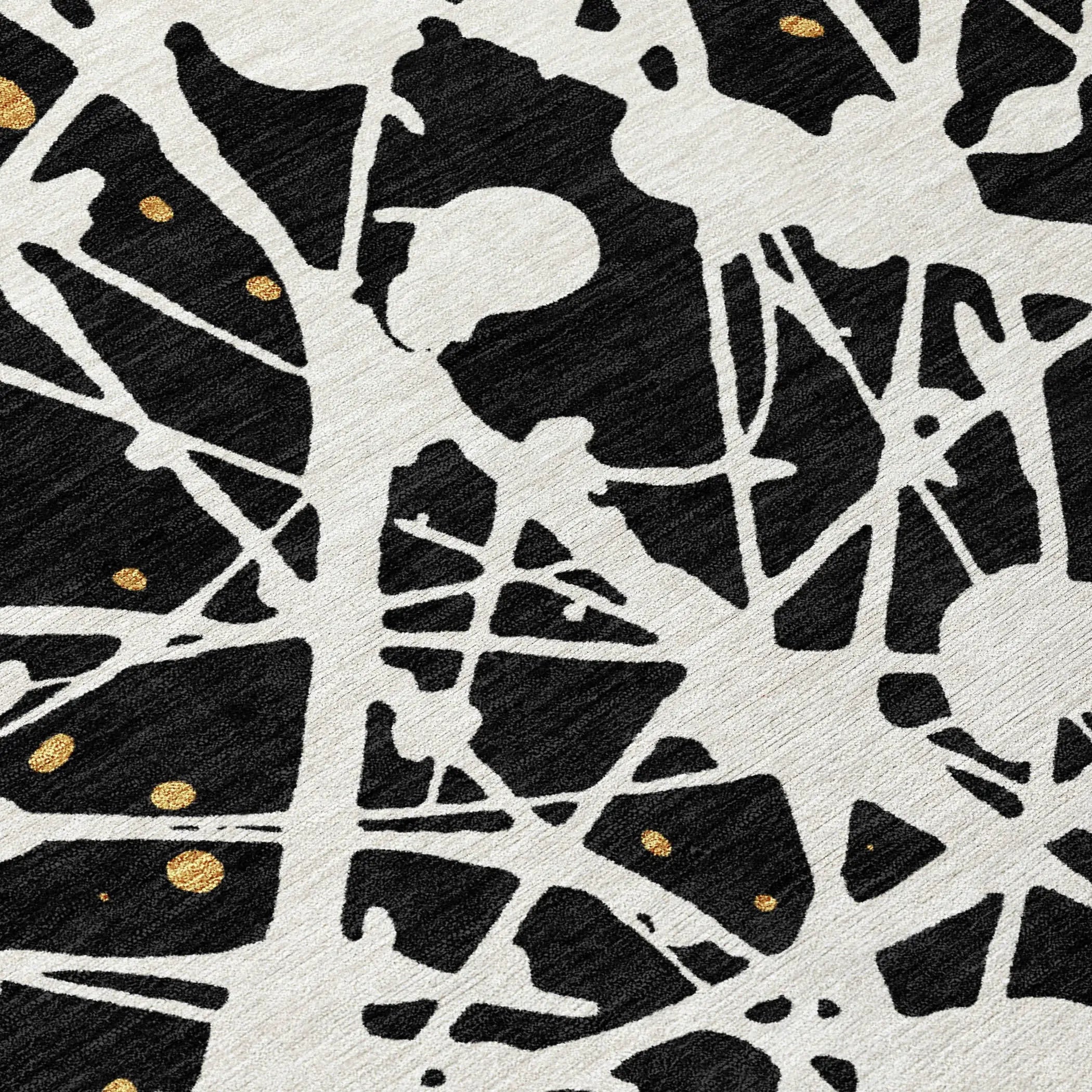 5' X 8' Black And Ivory Abstract Washable Indoor Outdoor Area Rug Homeroots Outdoor