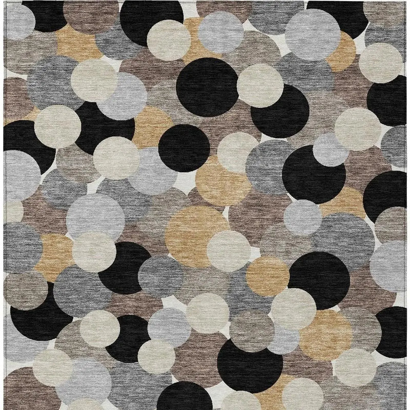 5' X 8' Black And Ivory Geometric Washable Indoor Outdoor Area Rug Homeroots Outdoor