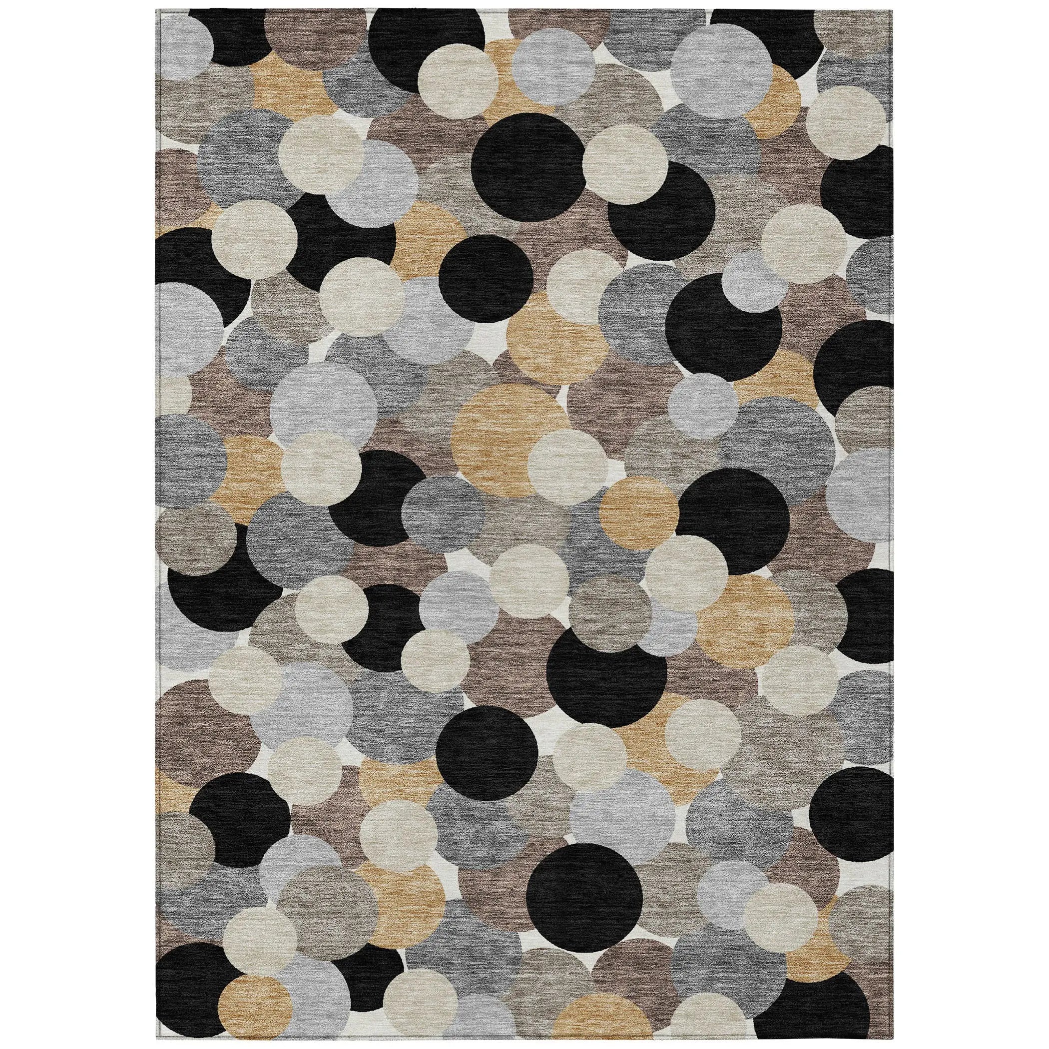 5' X 8' Black And Ivory Geometric Washable Indoor Outdoor Area Rug Homeroots Outdoor