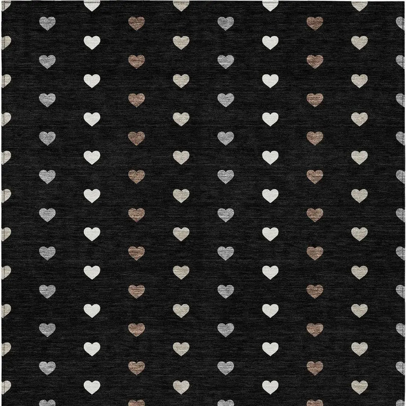 5' X 8' Black And Ivory Geometric Washable Indoor Outdoor Area Rug Homeroots Outdoor