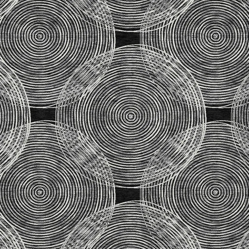 5' X 8' Black And Ivory Geometric Washable Indoor Outdoor Area Rug Homeroots Outdoor