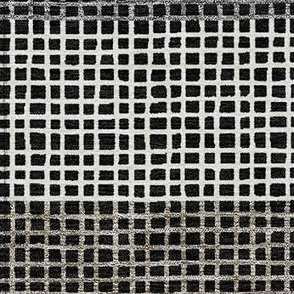5' X 8' Black And Ivory Striped Washable Indoor Outdoor Area Rug Homeroots Outdoor
