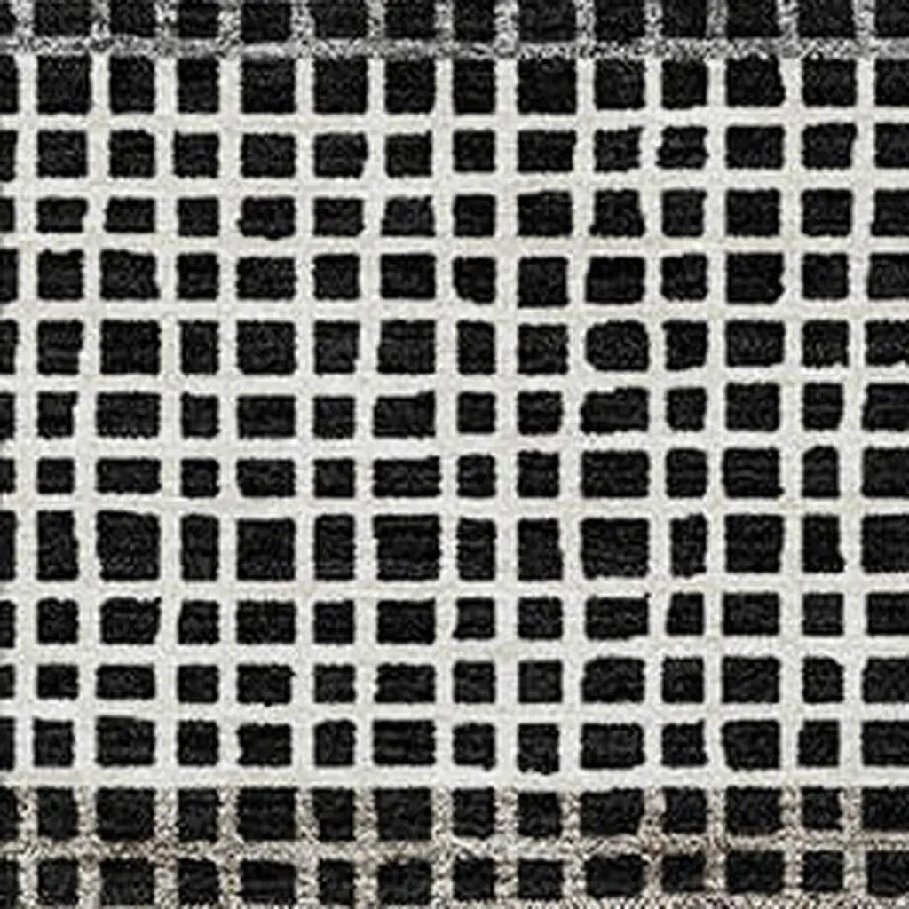 5' X 8' Black And Ivory Striped Washable Indoor Outdoor Area Rug Homeroots Outdoor