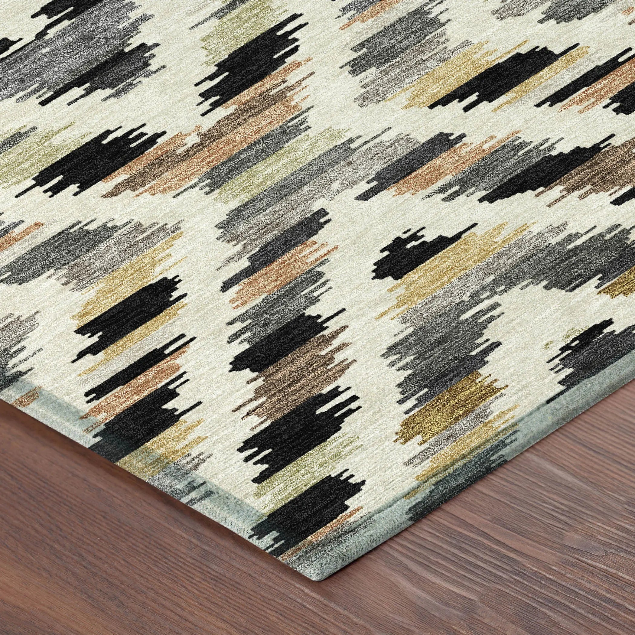 5' X 8' Black And Ivory Tribal Washable Indoor Outdoor Area Rug Homeroots Outdoor