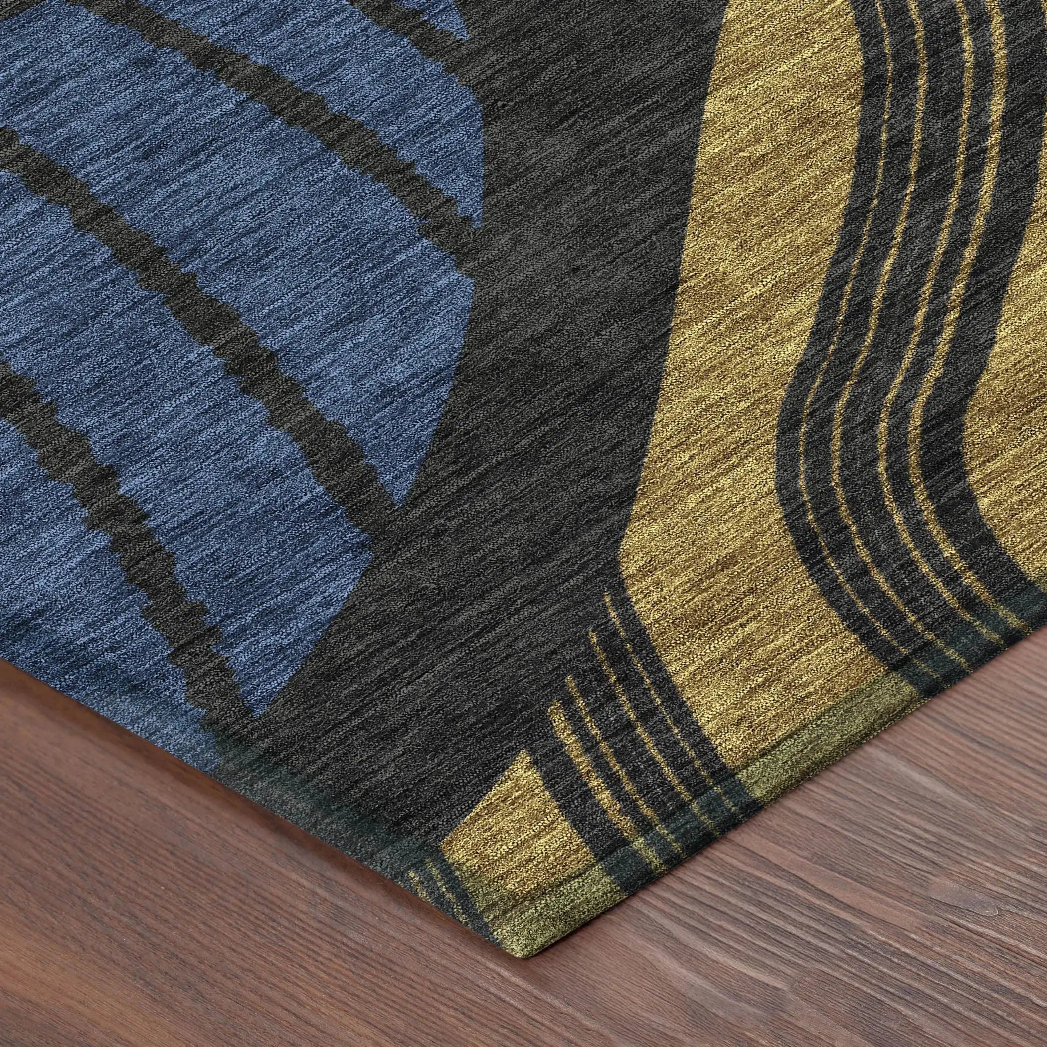 5' X 8' Black And Khaki Abstract Washable Indoor Outdoor Area Rug Homeroots Outdoor