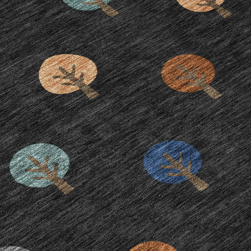 5' X 8' Black And Navy Blue Geometric Washable Indoor Outdoor Area Rug Homeroots Outdoor