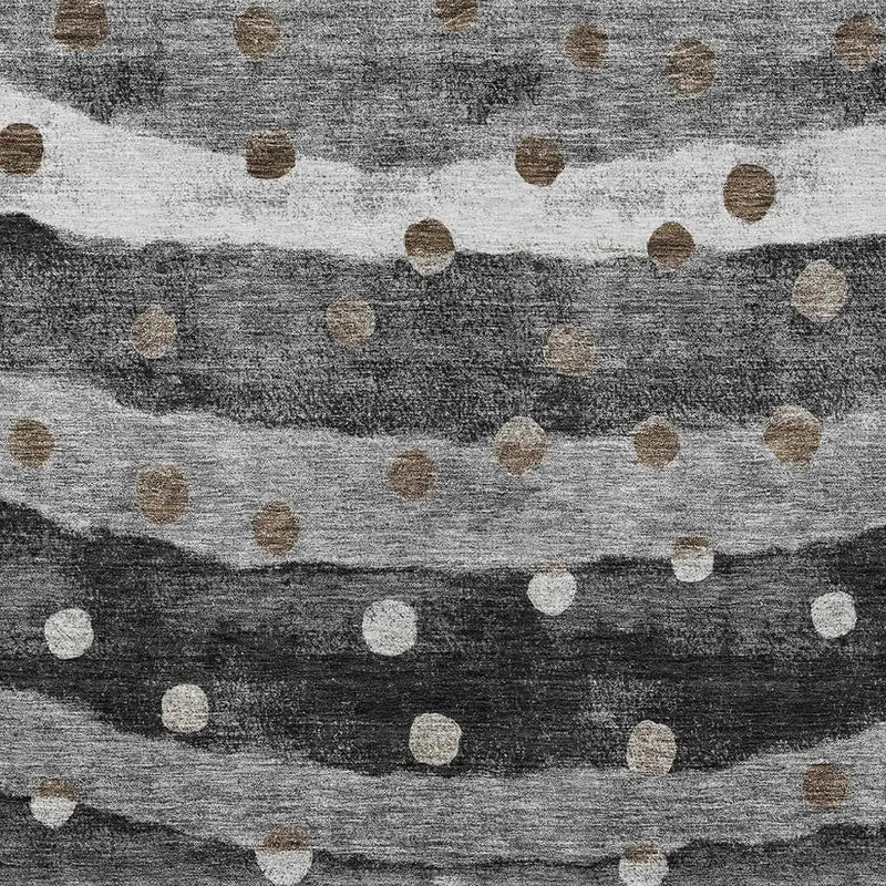 5' X 8' Black And Navy Blue Striped Washable Indoor Outdoor Area Rug Homeroots Outdoor