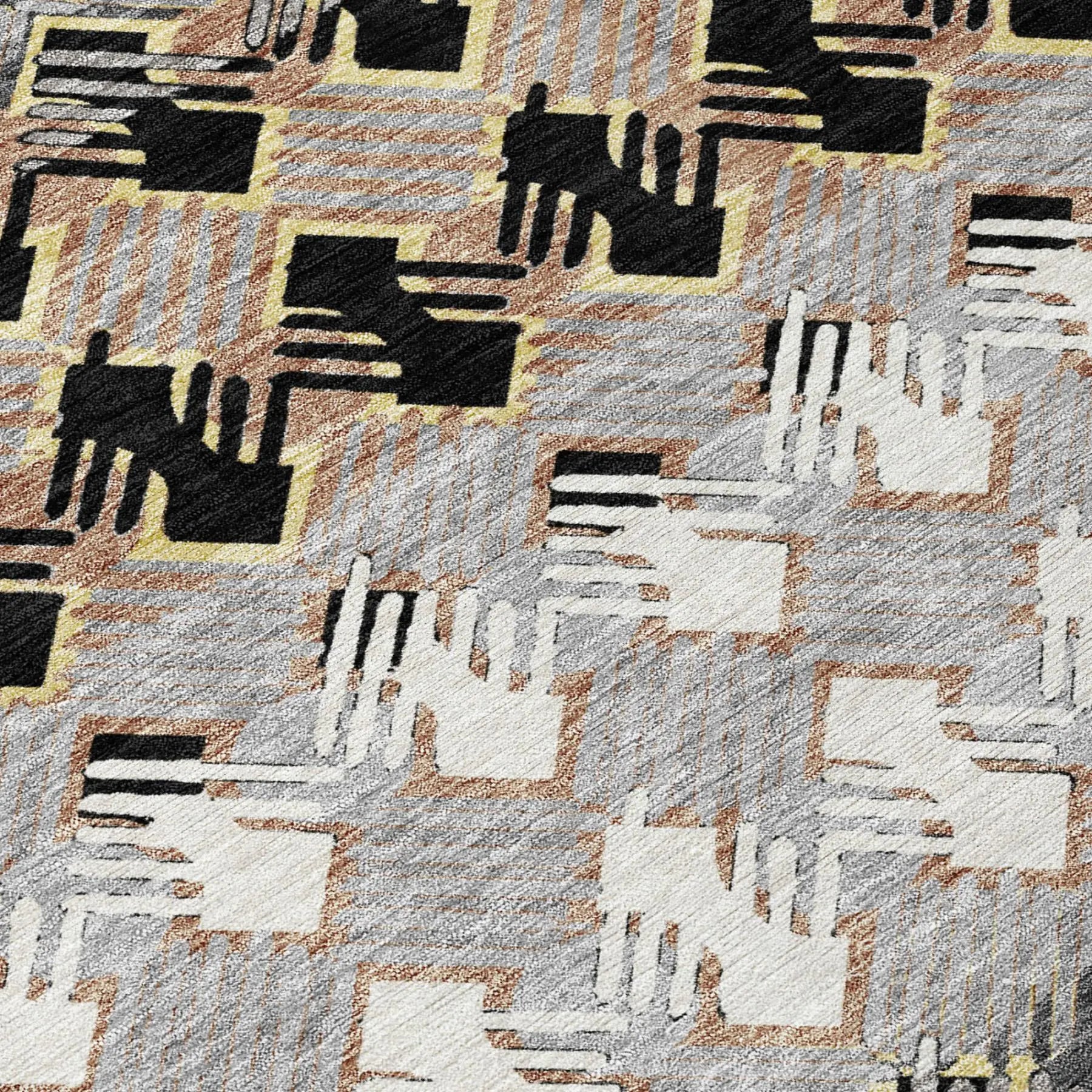 5' X 8' Black And Pewter Striped Washable Indoor Outdoor Area Rug Homeroots Outdoor