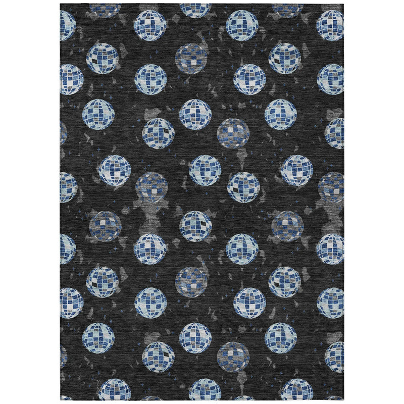 5' X 8' Black And Red Geometric Washable Indoor Outdoor Area Rug Homeroots Outdoor
