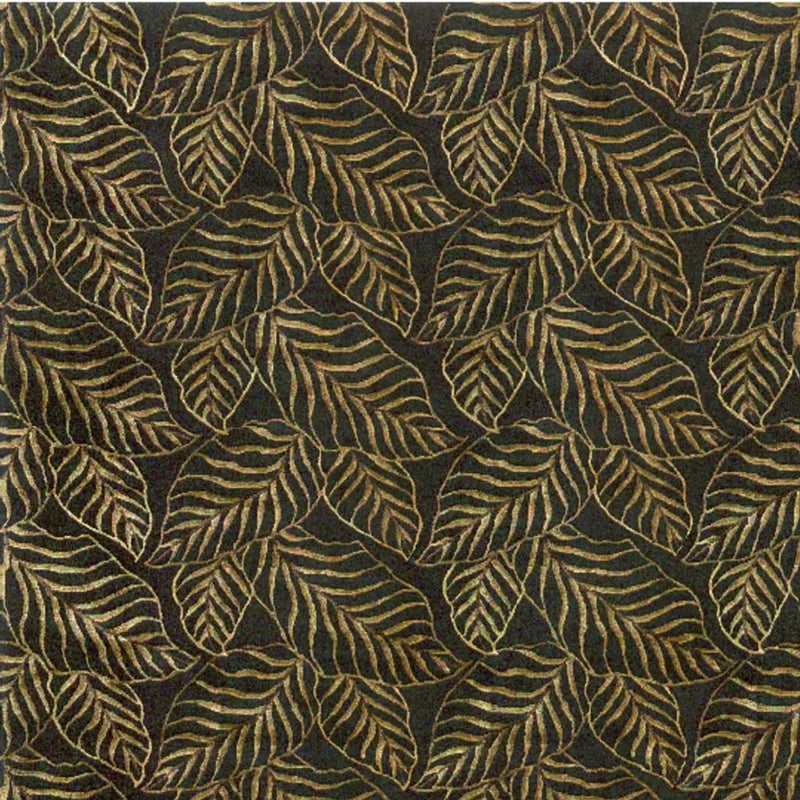 5' X 8' Black Green And Gold Floral Hand Knotted Area Rug Homeroots Home Decor