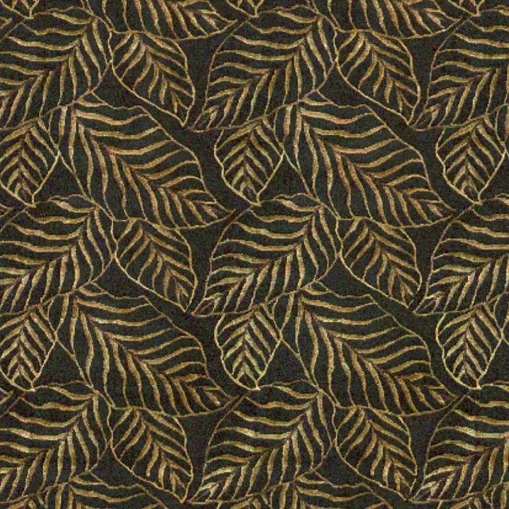 5' X 8' Black Green And Gold Floral Hand Knotted Area Rug Homeroots Home Decor