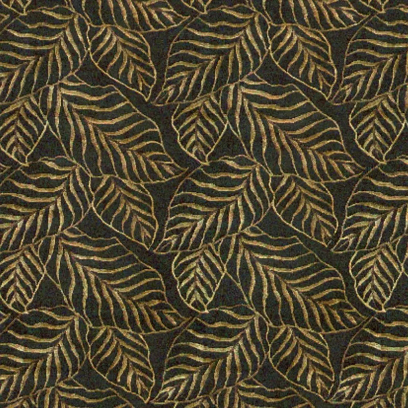 5' X 8' Black Green And Gold Floral Hand Knotted Area Rug Homeroots Home Decor