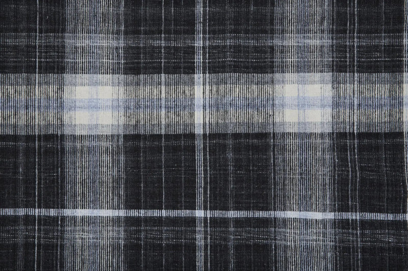 5' X 8' Black White And Blue Plaid Hand Loomed Area Rug Homeroots Home Decor