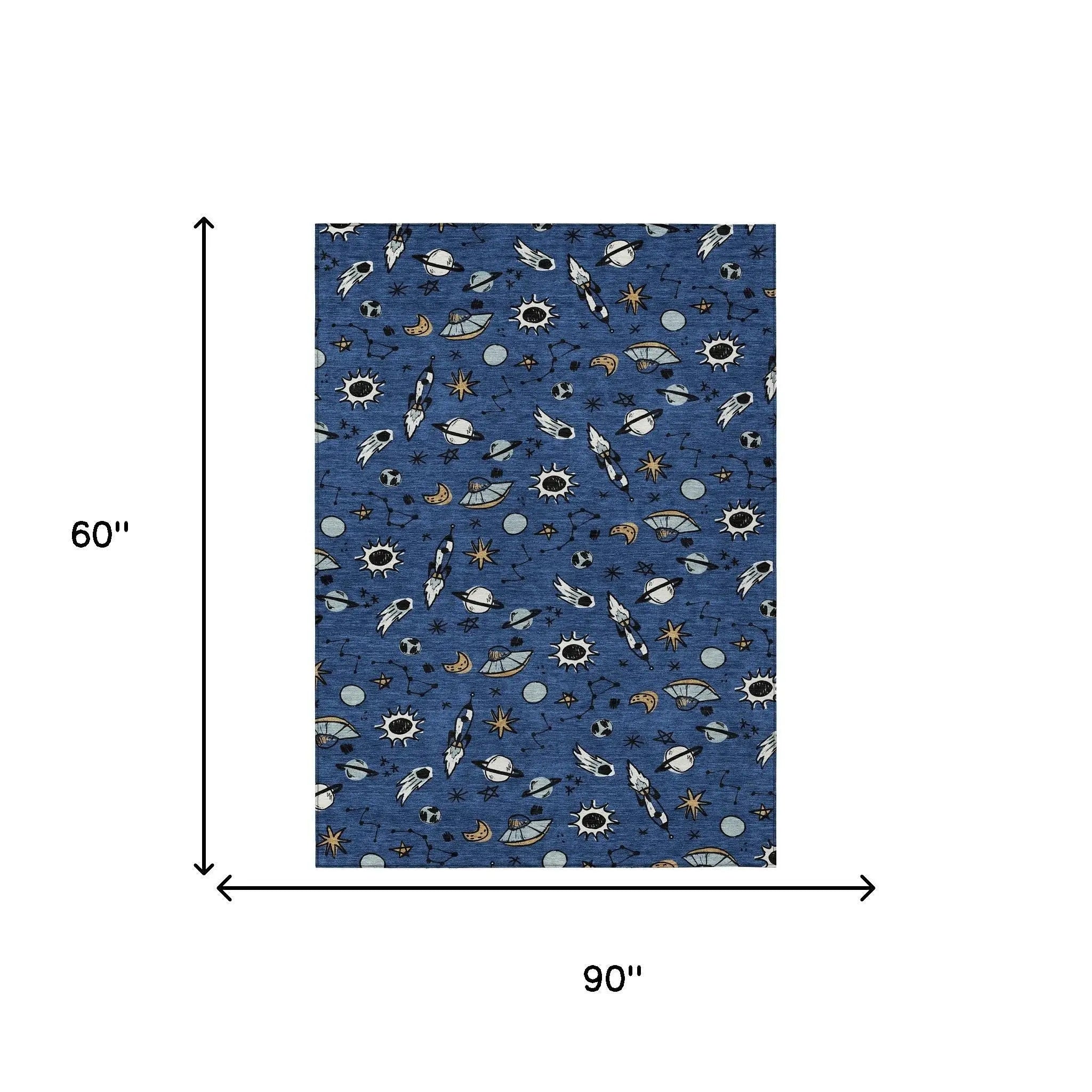5' X 8' Blue And Black Animal Print Washable Indoor Outdoor Area Rug Homeroots Outdoor
