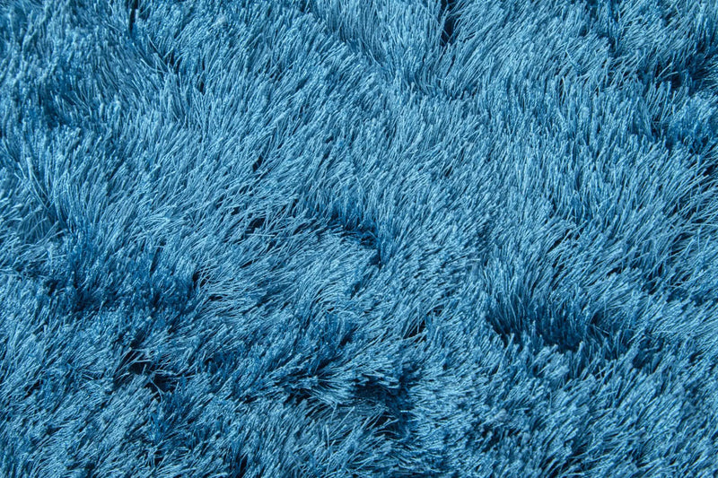 5' X 8' Blue And Black Shag Hand Tufted Area Rug Homeroots Home Decor