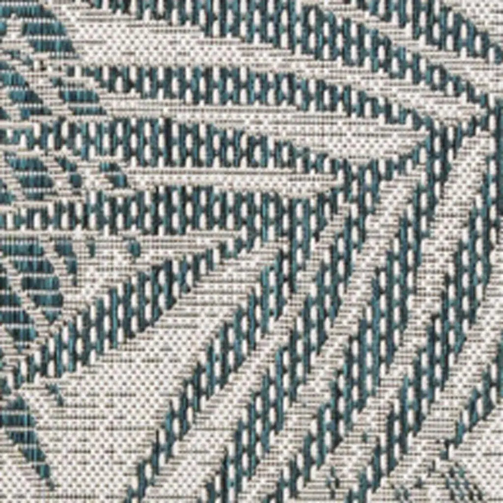 5' X 8' Blue And Cream Floral Indoor Outdoor Area Rug - GreatEagleInc