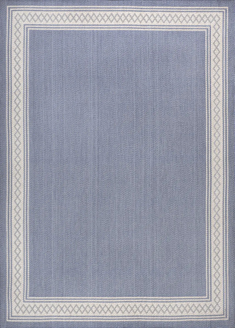 5' X 8' Blue And Cream Indoor Outdoor Area Rug Homeroots Outdoor