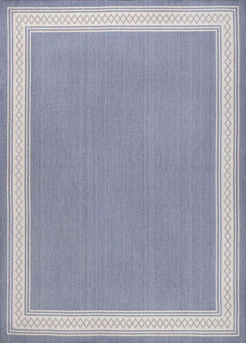 5' X 8' Blue And Cream Indoor Outdoor Area Rug Homeroots Outdoor