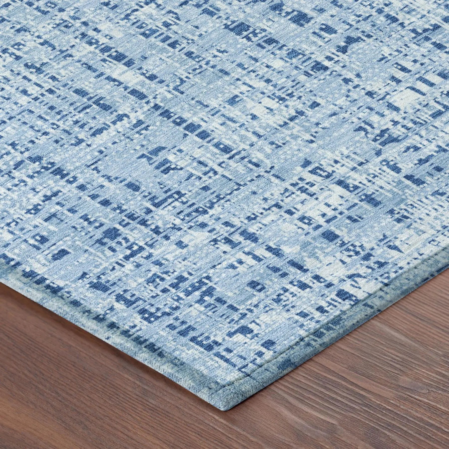 5' X 8' Blue And Denim Blue Abstract Washable Indoor Outdoor Area Rug Homeroots Outdoor
