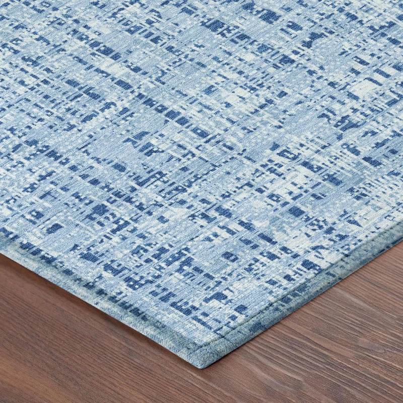 5' X 8' Blue And Denim Blue Abstract Washable Indoor Outdoor Area Rug Homeroots Outdoor