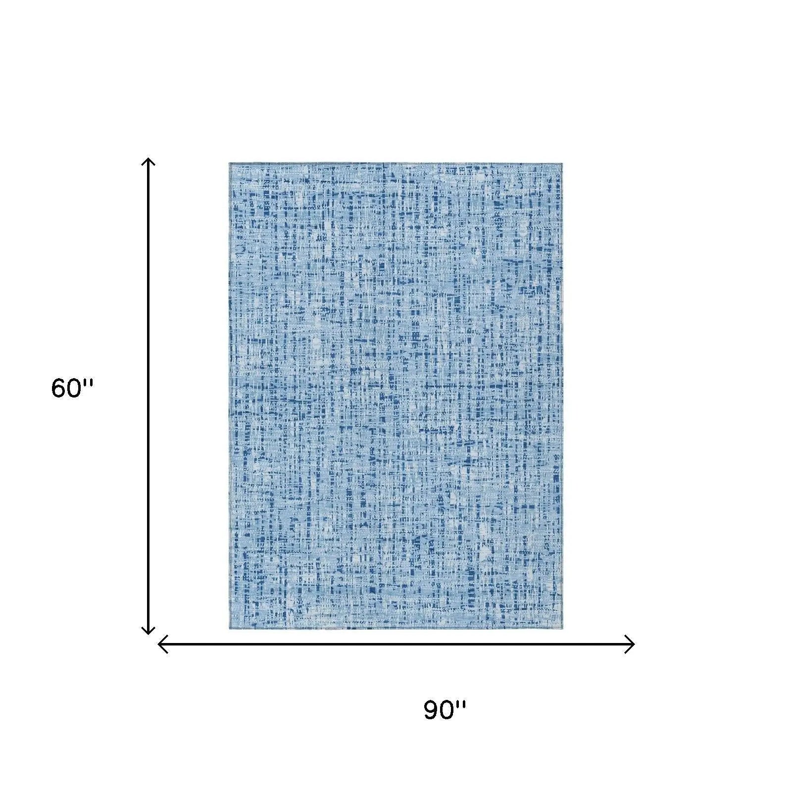 5' X 8' Blue And Denim Blue Abstract Washable Indoor Outdoor Area Rug Homeroots Outdoor