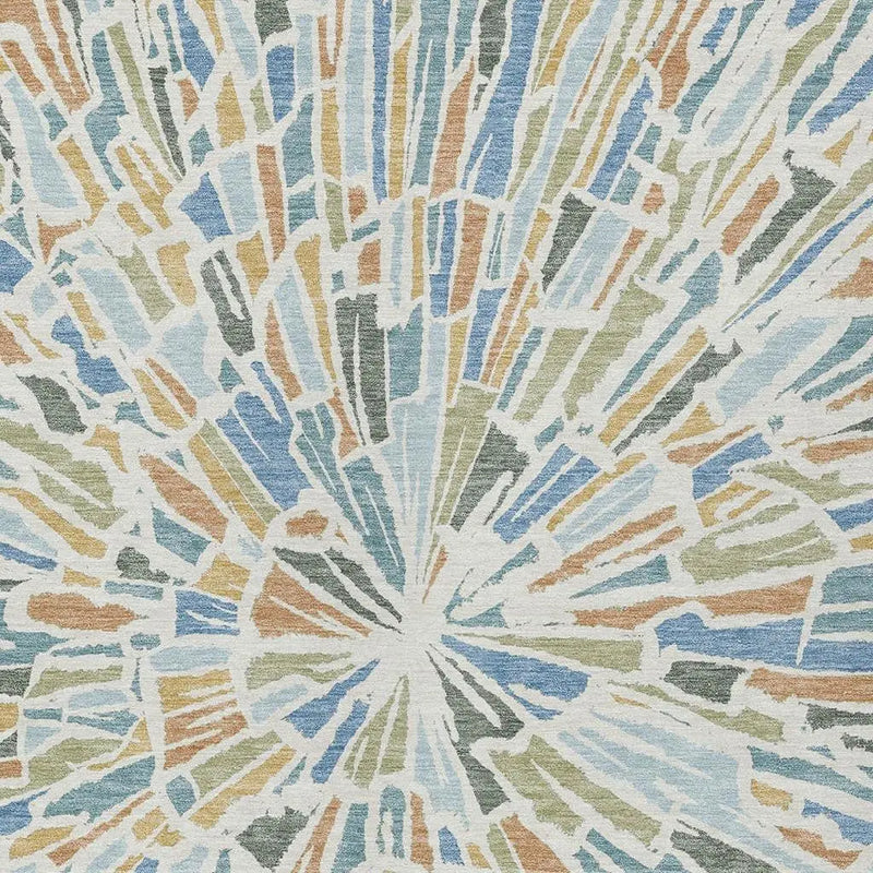 5' X 8' Blue And Denim Blue Abstract Washable Indoor Outdoor Area Rug Homeroots Outdoor