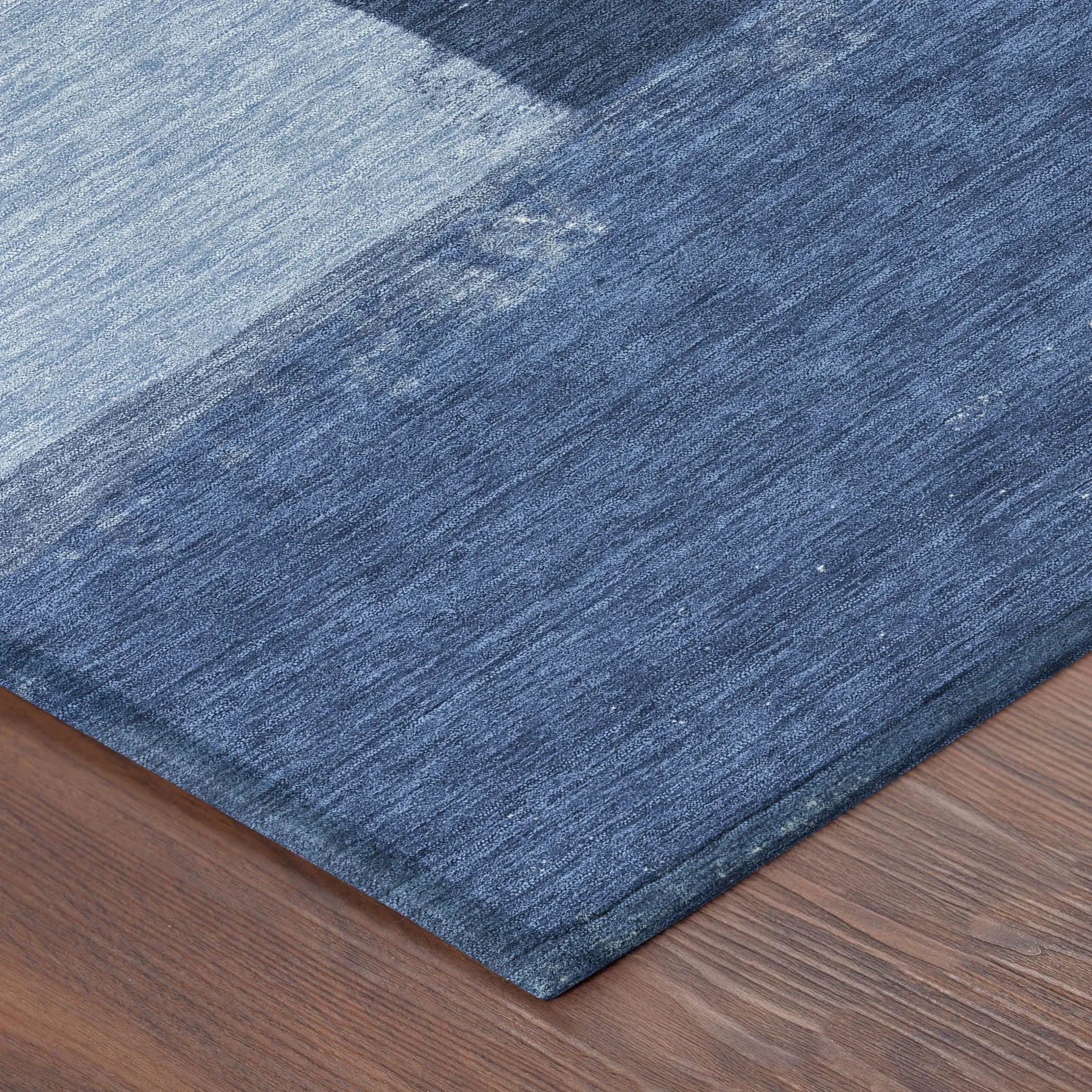 5' X 8' Blue And Denim Blue Geometric Washable Indoor Outdoor Area Rug Homeroots Outdoor