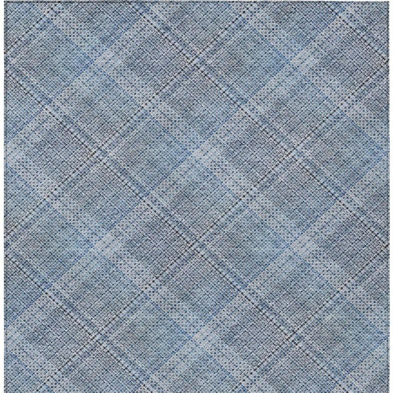 5' X 8' Blue And Denim Blue Plaid Washable Indoor Outdoor Area Rug Homeroots Outdoor