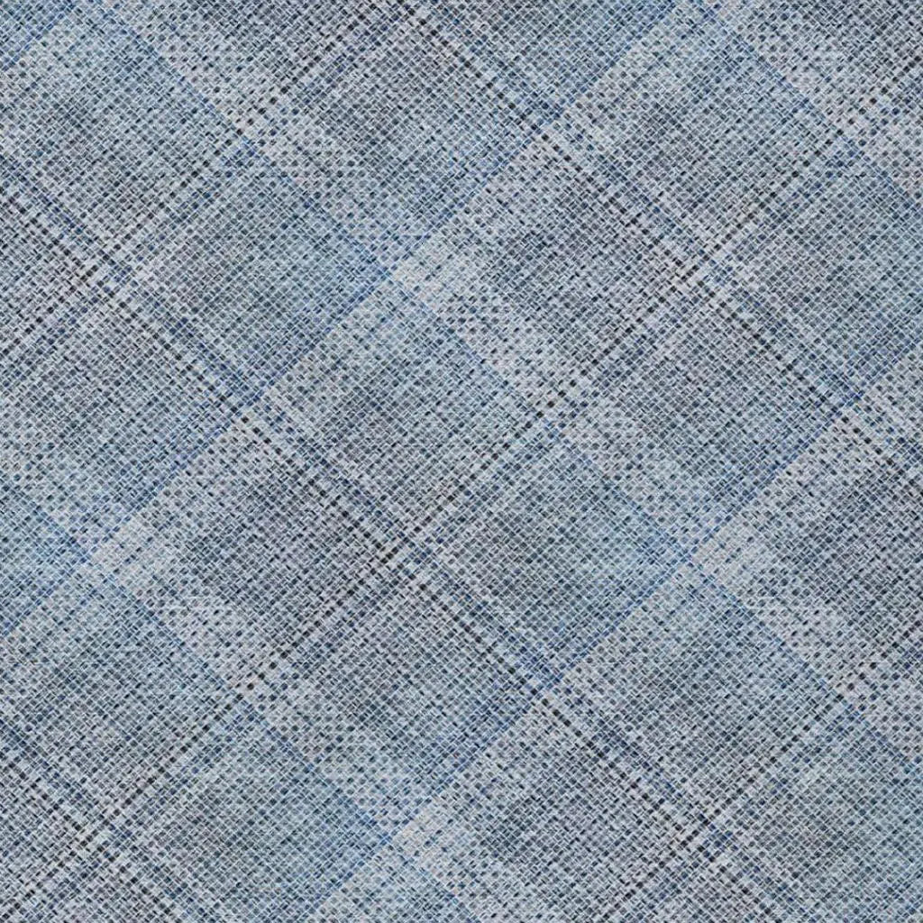 5' X 8' Blue And Denim Blue Plaid Washable Indoor Outdoor Area Rug Homeroots Outdoor