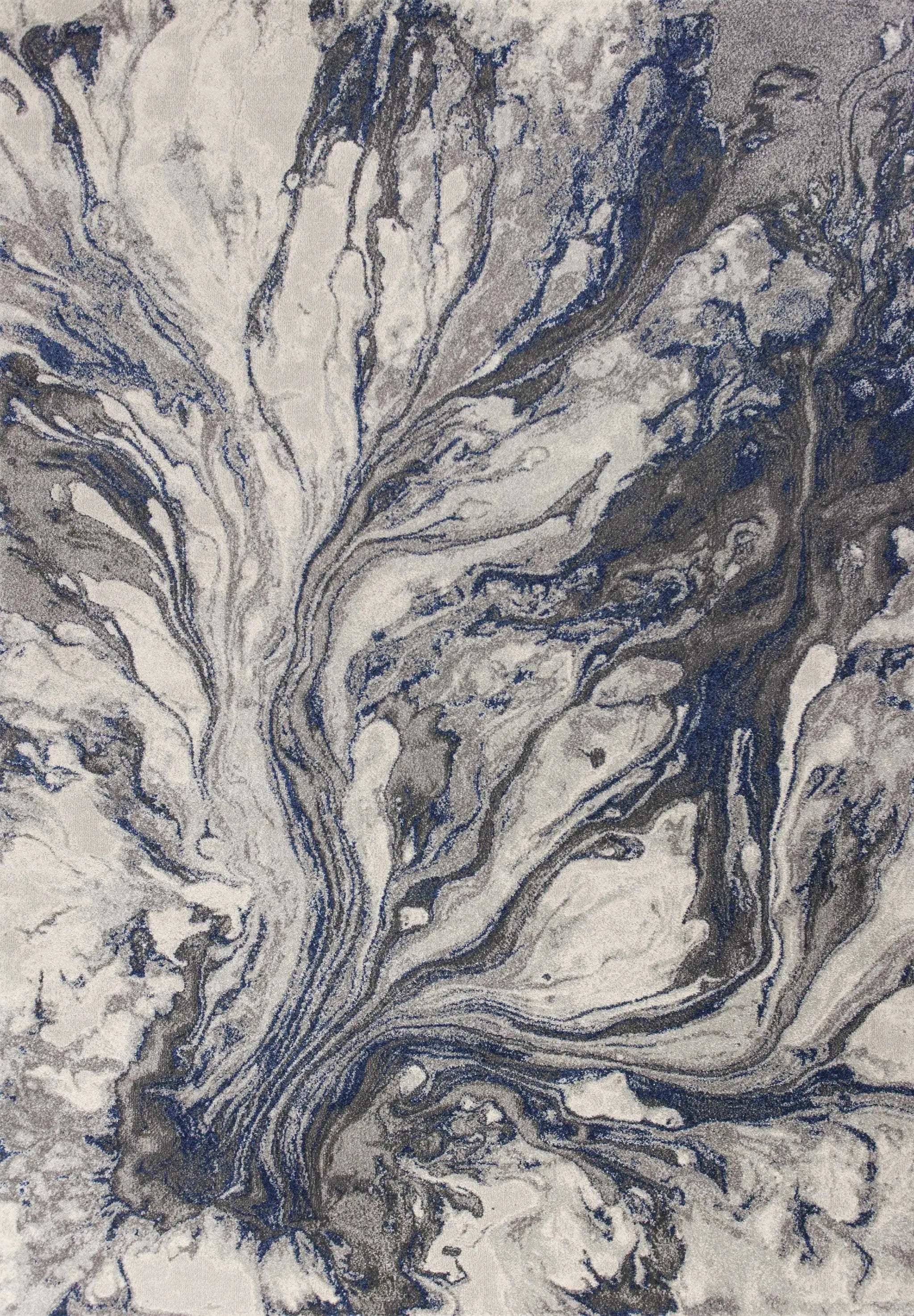 5' X 8' Blue And Gray Abstract Area Rug Homeroots Home Decor