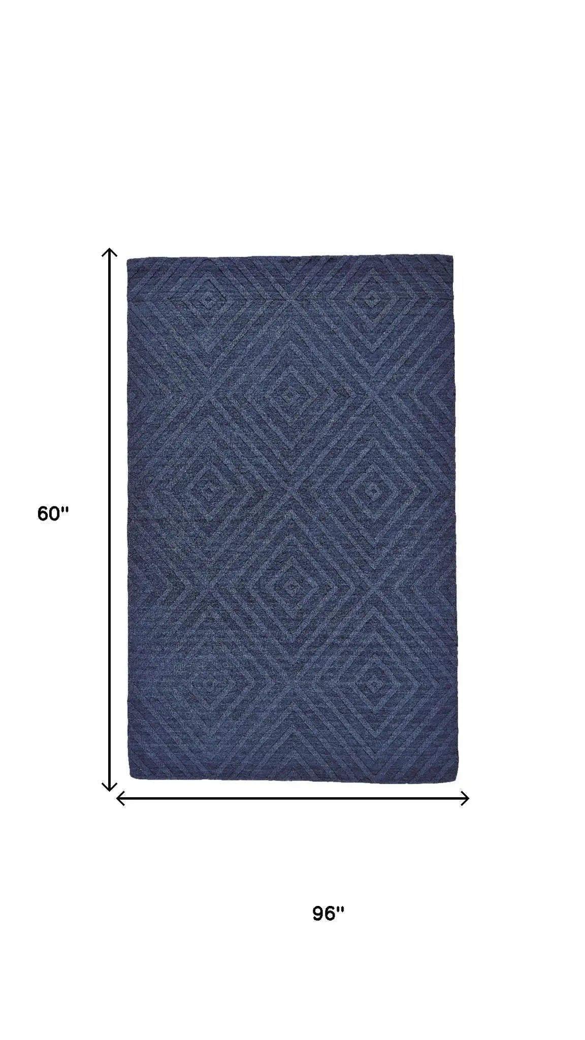 5' X 8' Blue And Gray Geometric Hand Tufted Area Rug Homeroots Home Decor