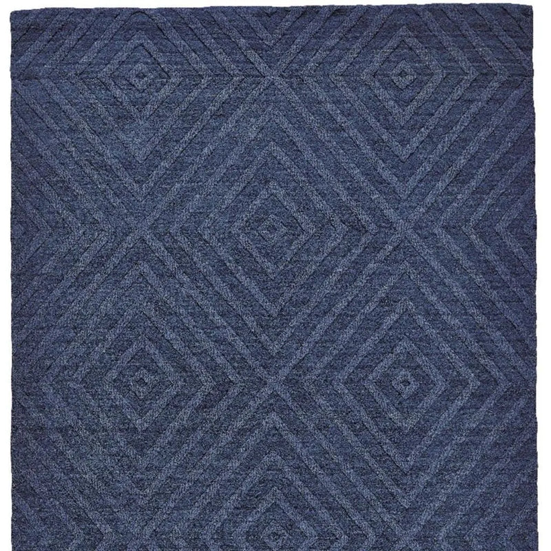 5' X 8' Blue And Gray Geometric Hand Tufted Area Rug Homeroots Home Decor
