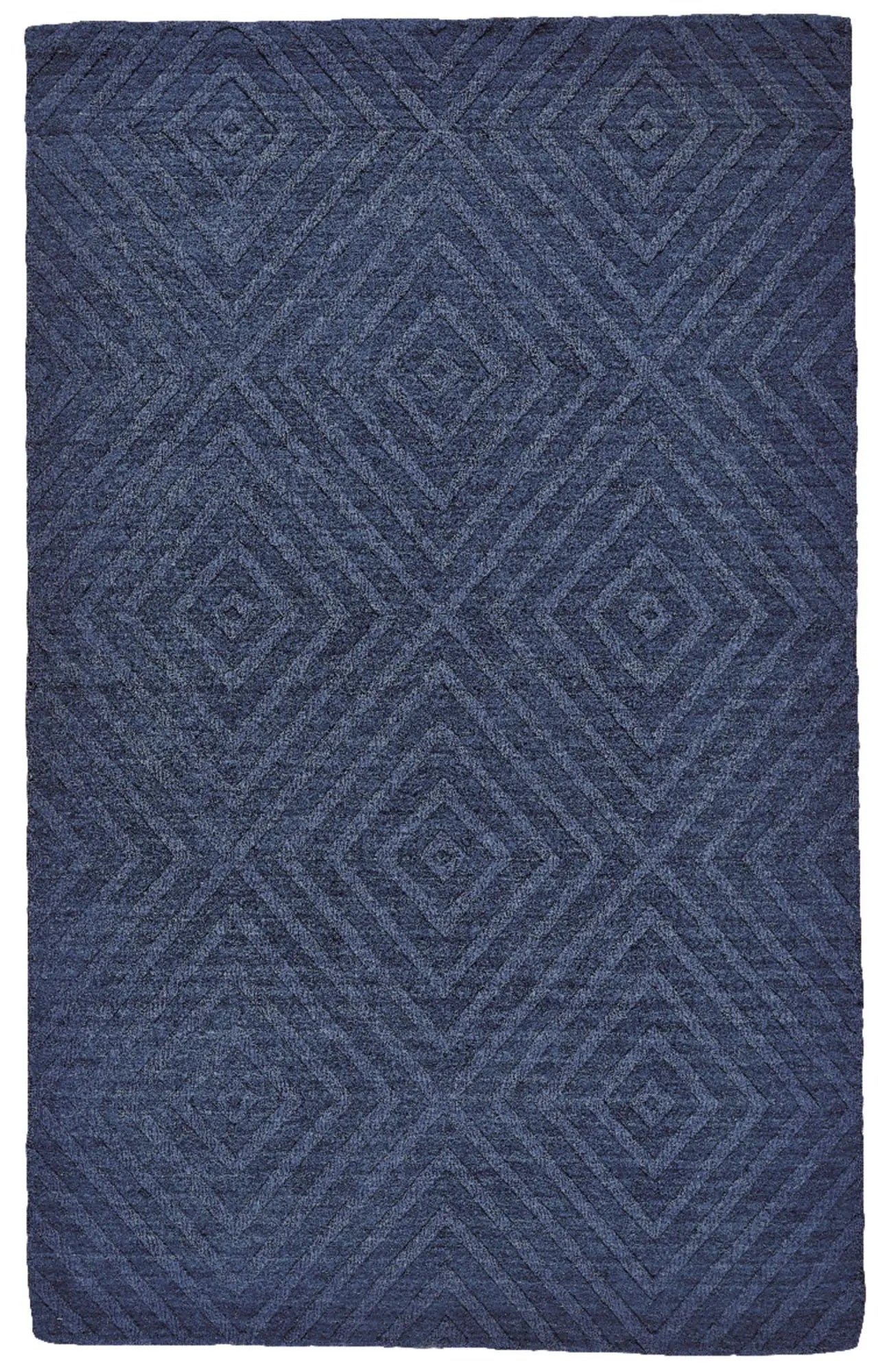 5' X 8' Blue And Gray Geometric Hand Tufted Area Rug Homeroots Home Decor