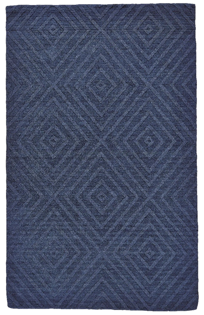 5' X 8' Blue And Gray Geometric Hand Tufted Area Rug Homeroots Home Decor