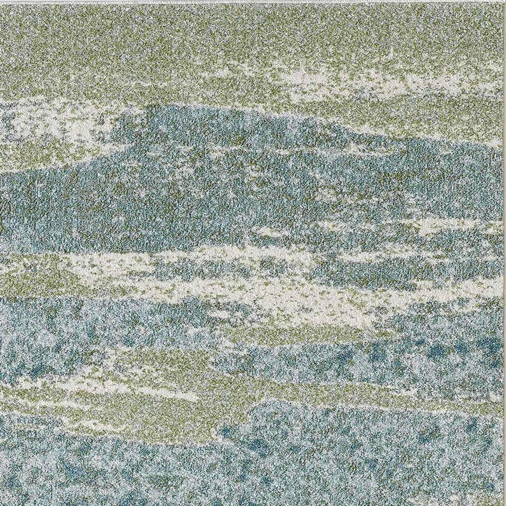 5' X 8' Blue And Green Abstract Area Rug Homeroots Home Decor