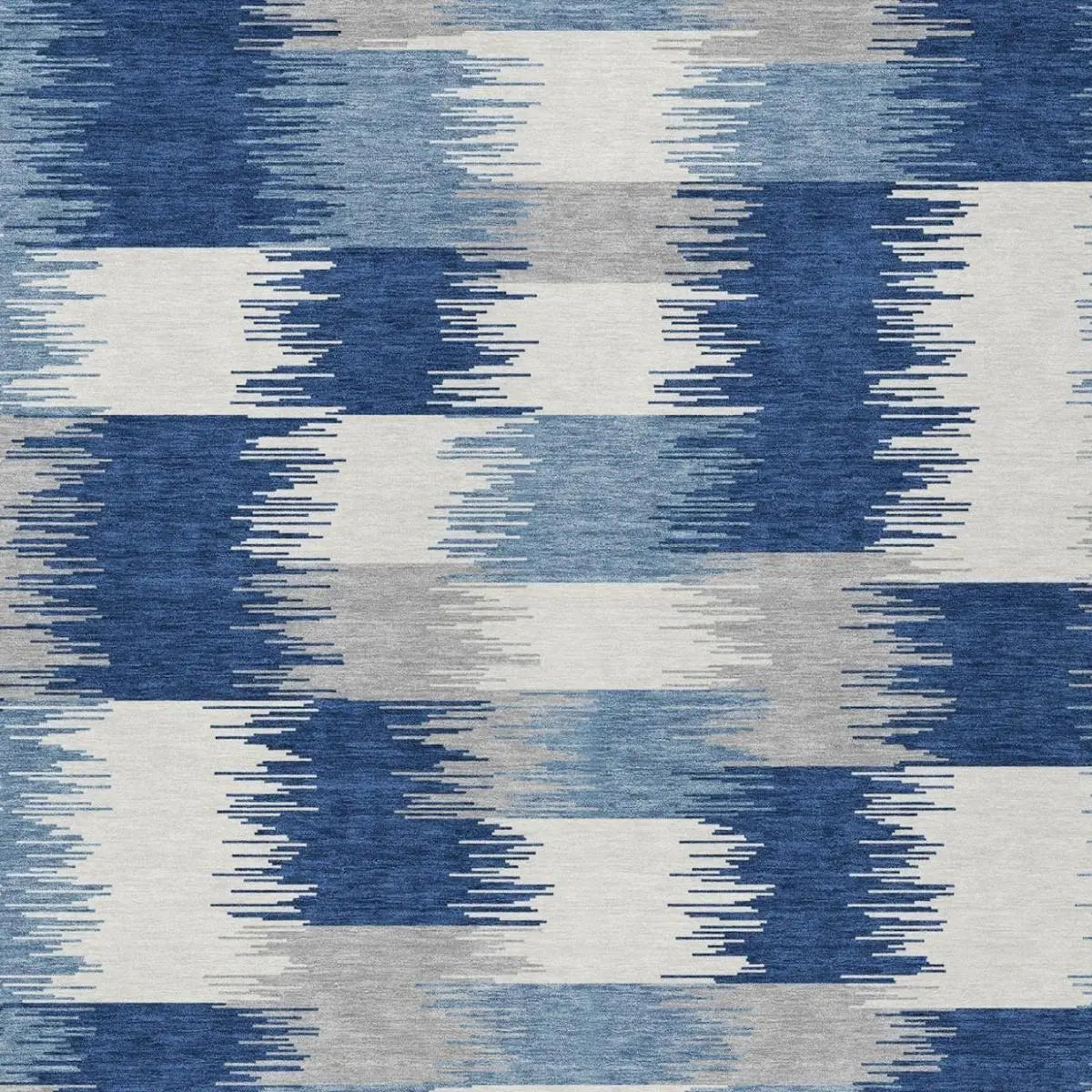 5' X 8' Blue And Ivory Geometric Washable Indoor Outdoor Area Rug Homeroots Outdoor