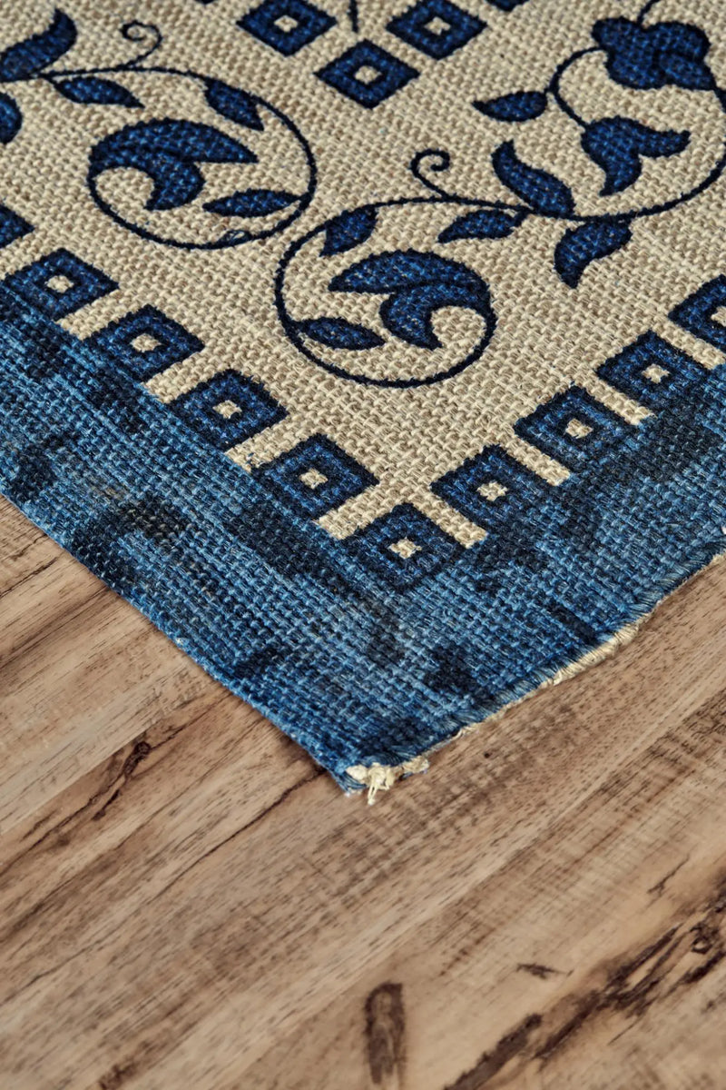 5' X 8' Blue And Ivory Oriental Hand Woven Area Rug Homeroots Home Decor