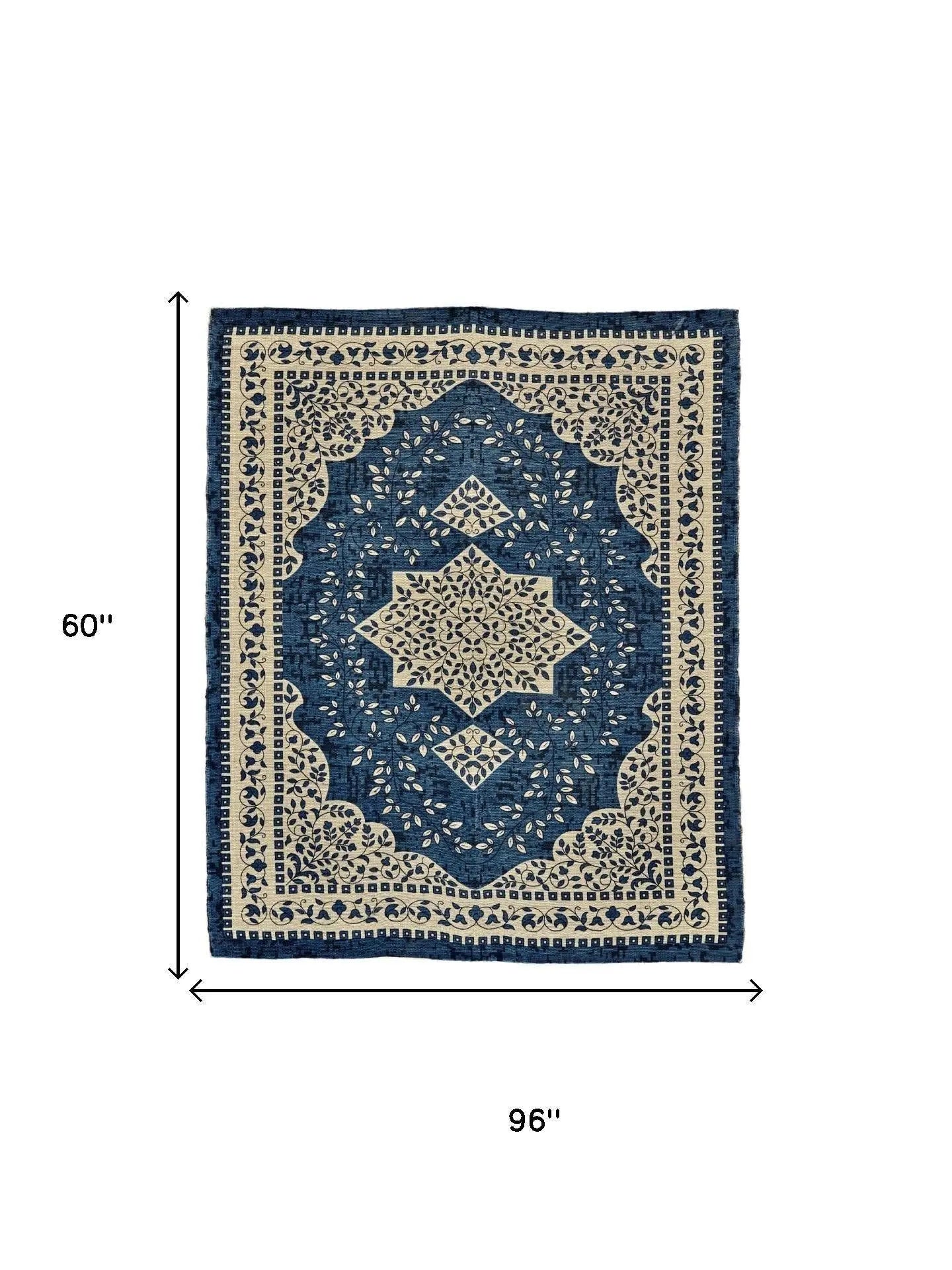 5' X 8' Blue And Ivory Oriental Hand Woven Area Rug Homeroots Home Decor
