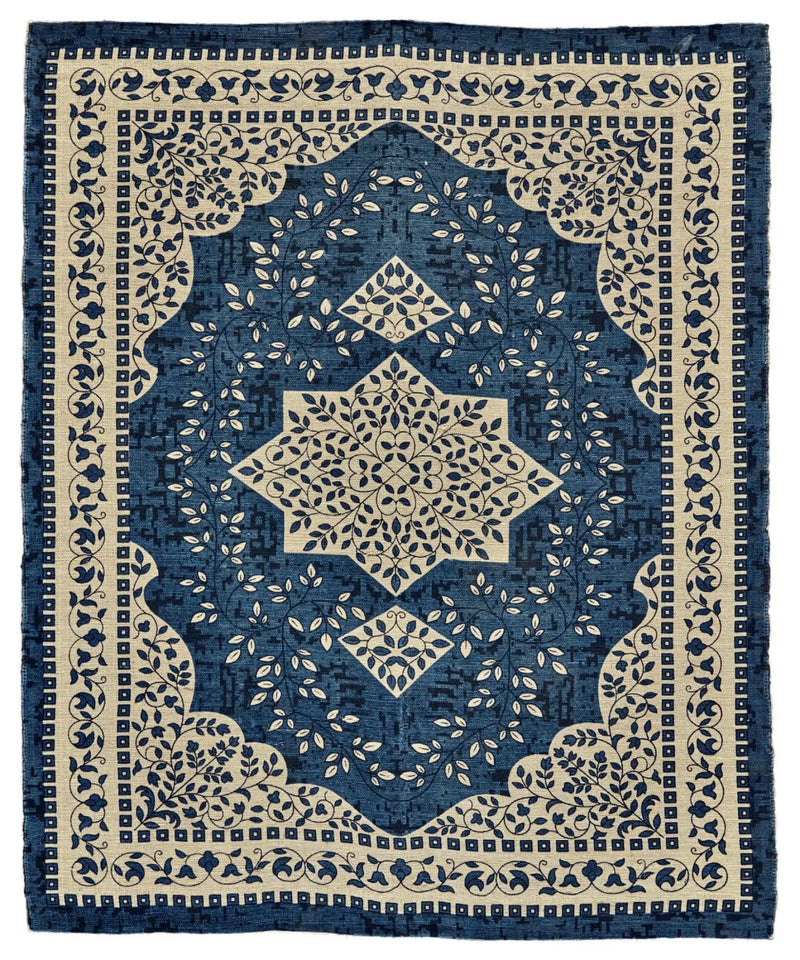 5' X 8' Blue And Ivory Oriental Hand Woven Area Rug Homeroots Home Decor