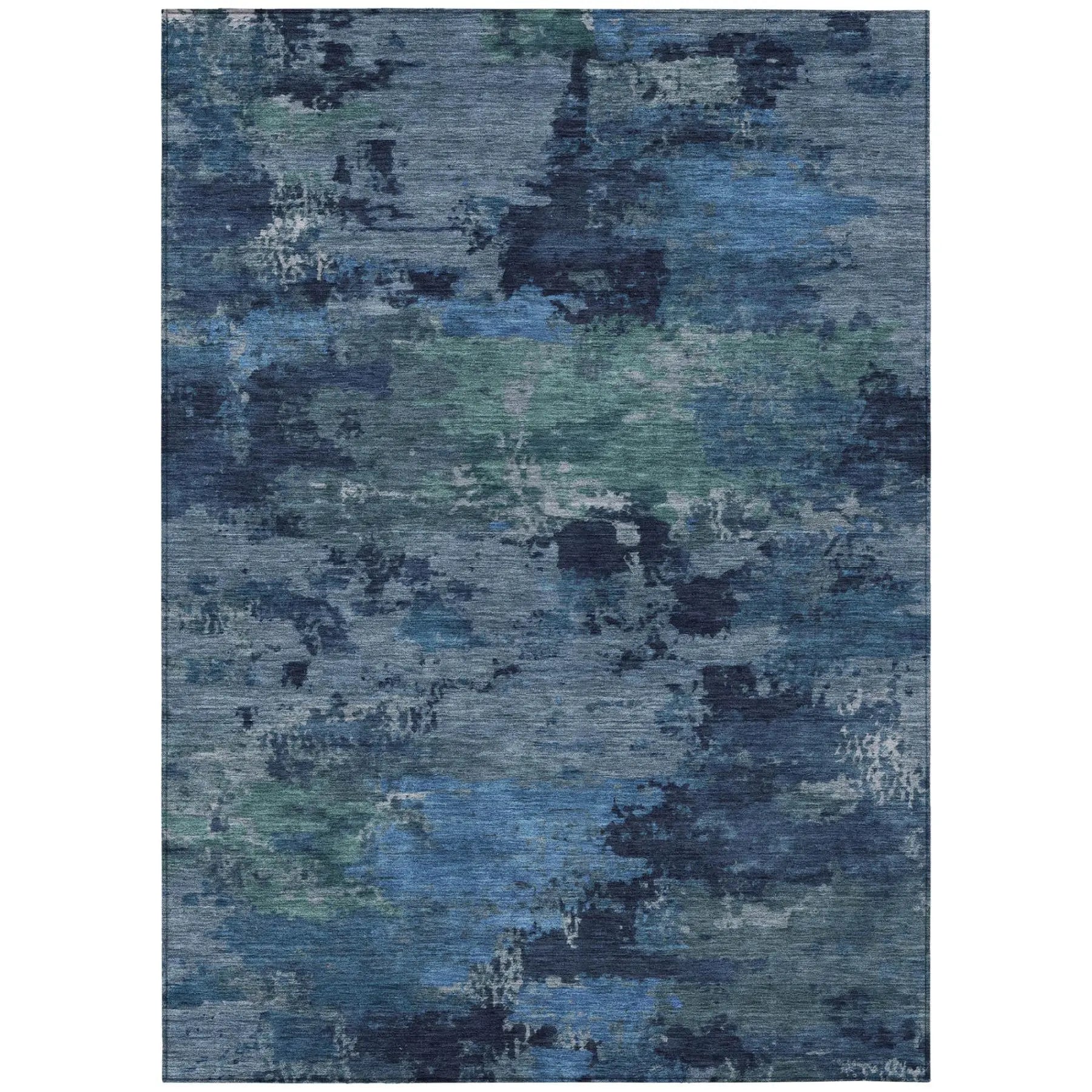 5' X 8' Blue And Navy Blue Abstract Washable Indoor Outdoor Area Rug Homeroots Outdoor