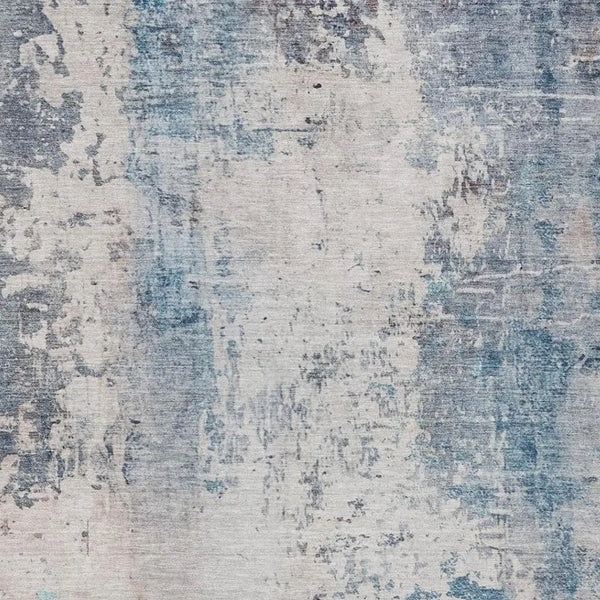 5' X 8' Blue And Silver Abstract Washable Indoor Outdoor Area Rug Homeroots Outdoor