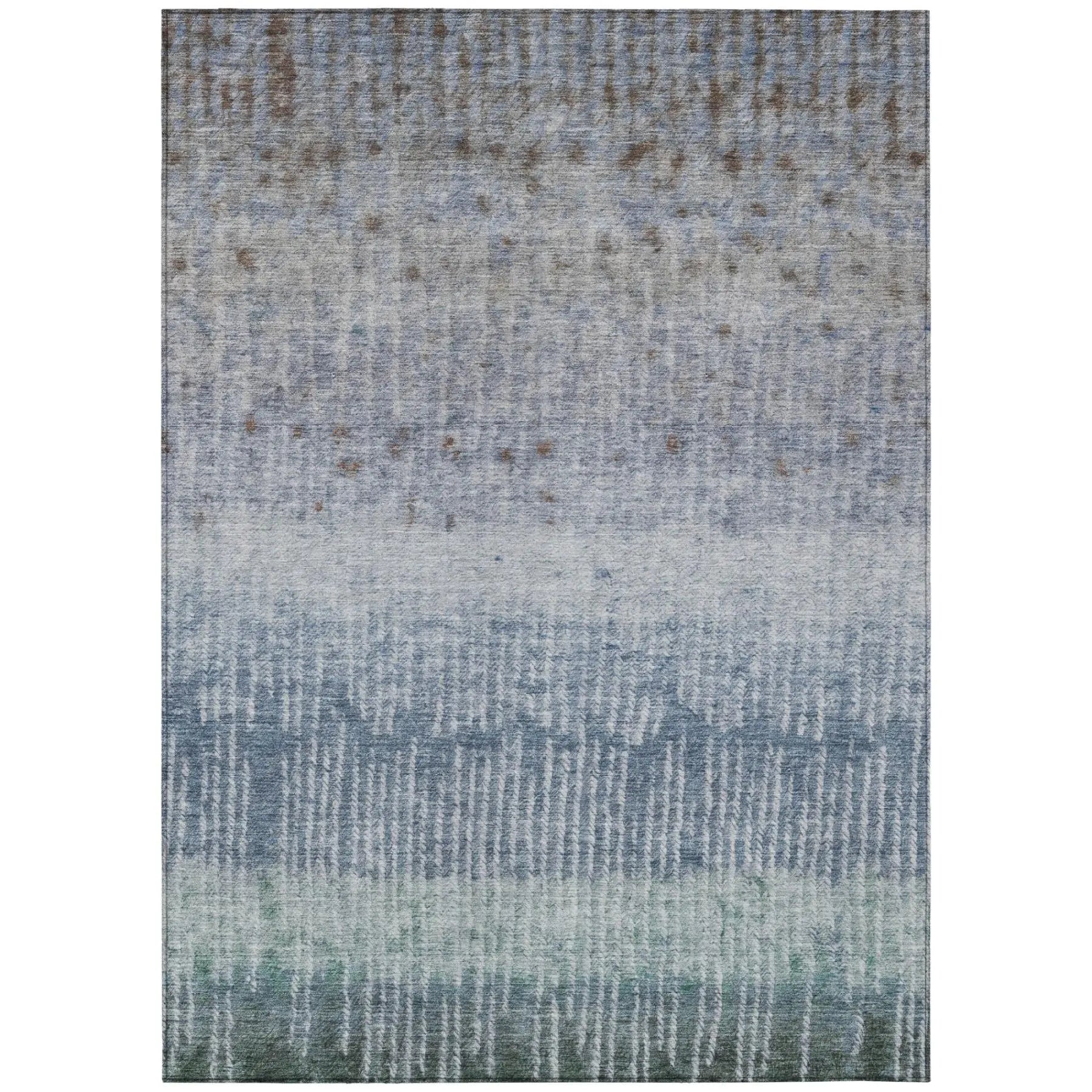 5' X 8' Blue And Silver Abstract Washable Indoor Outdoor Area Rug Homeroots Outdoor