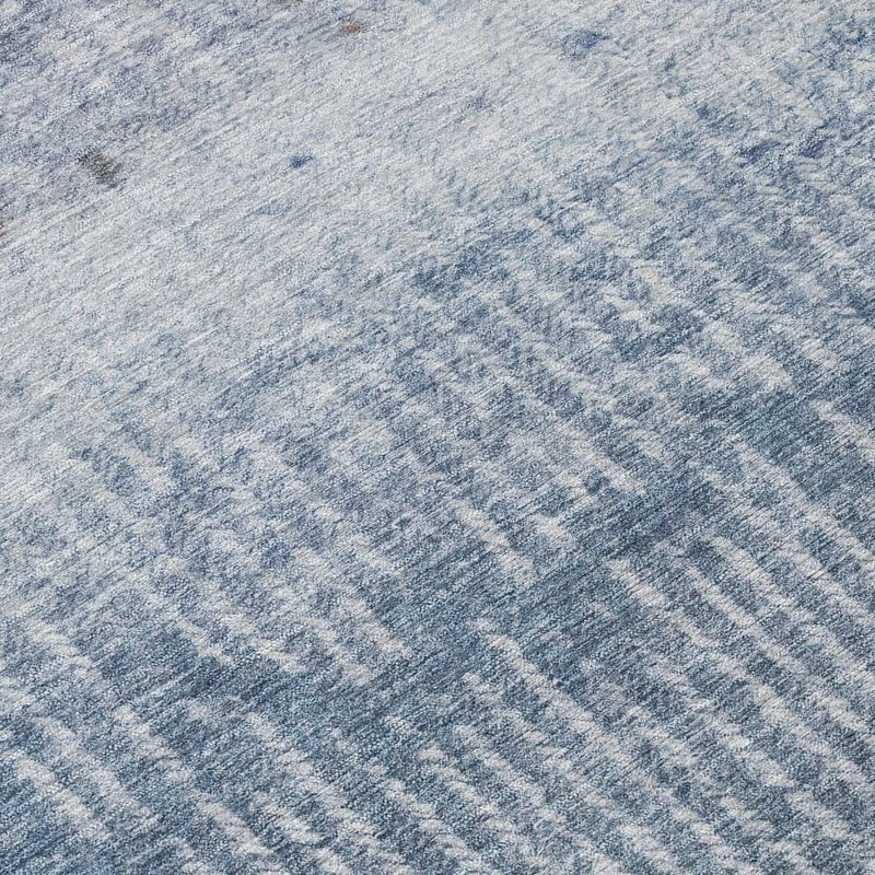 5' X 8' Blue And Silver Abstract Washable Indoor Outdoor Area Rug Homeroots Outdoor